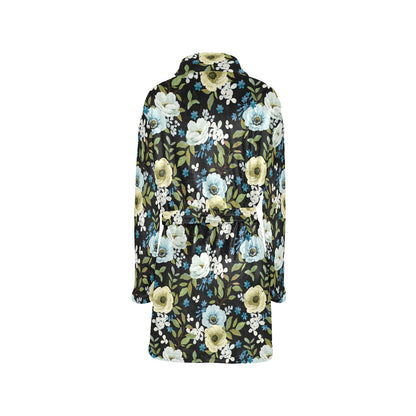 Anemone Pattern Print Design AM03 Women's Fleece Robe