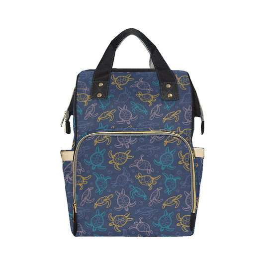 Sea Turtle Baby Print Diaper Bag Backpack