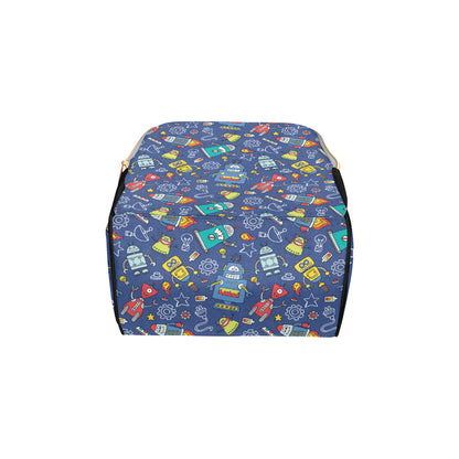 Robot Pattern Print Design A03 Diaper Bag Backpack