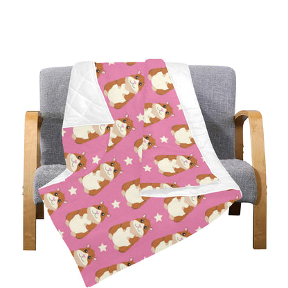 Hamster Cute Pattern Print Design 02 Premium Quilt