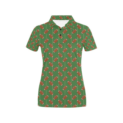 American Football on Field Themed Women's Polo Shirt