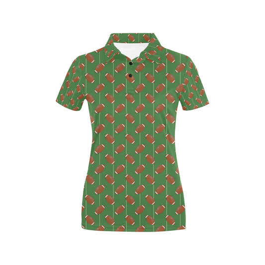 American Football on Field Themed Women's Polo Shirt