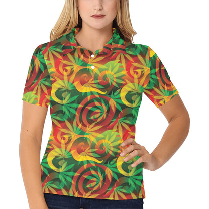 Rastafarian Pattern Print Design A01 Women's Polo Shirt