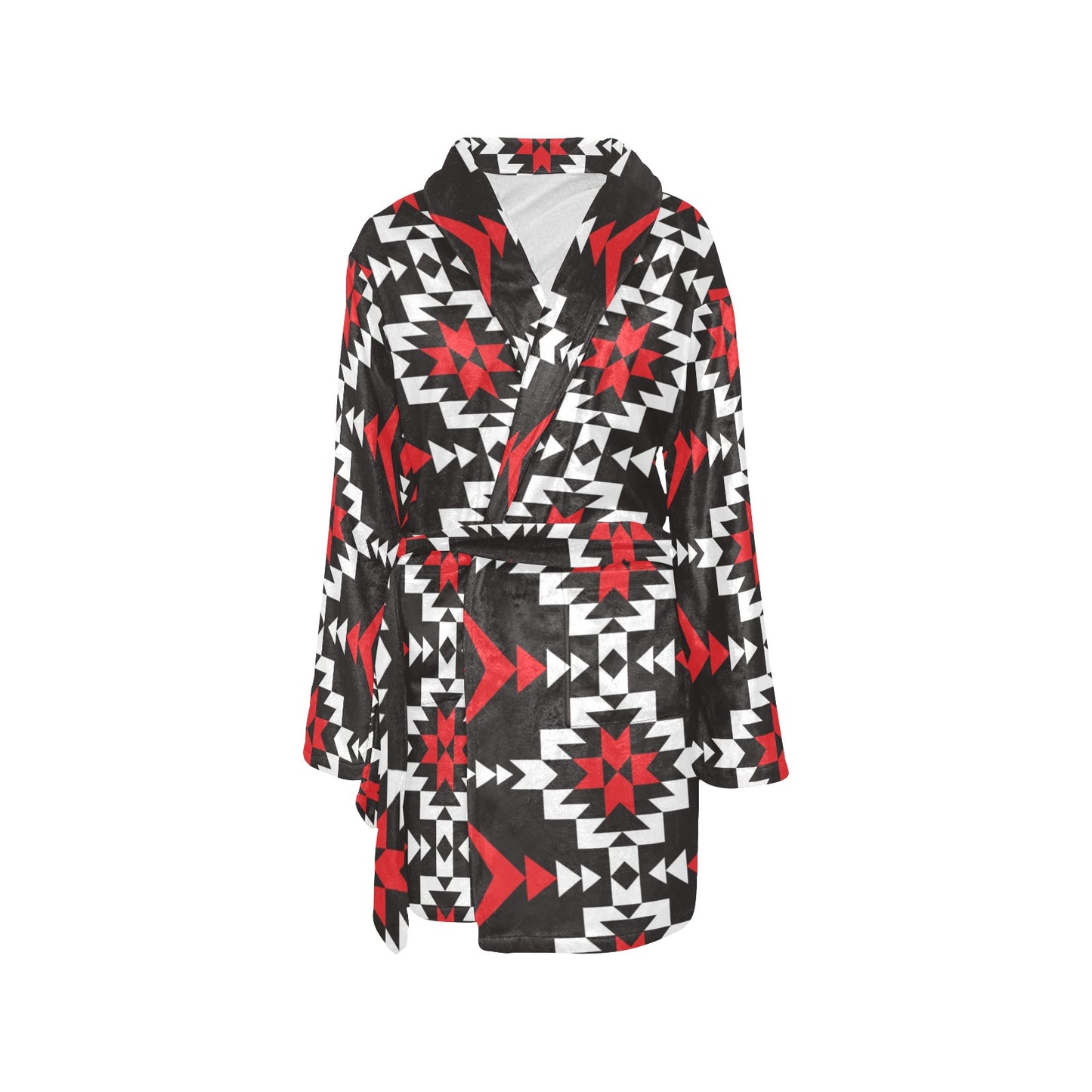 Navajo Pattern Print Design A02 Women's Fleece Robe