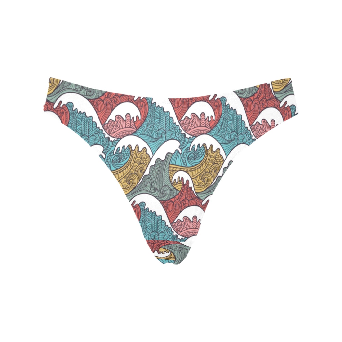 Tribal Wave Pattern Print Women's Thongs