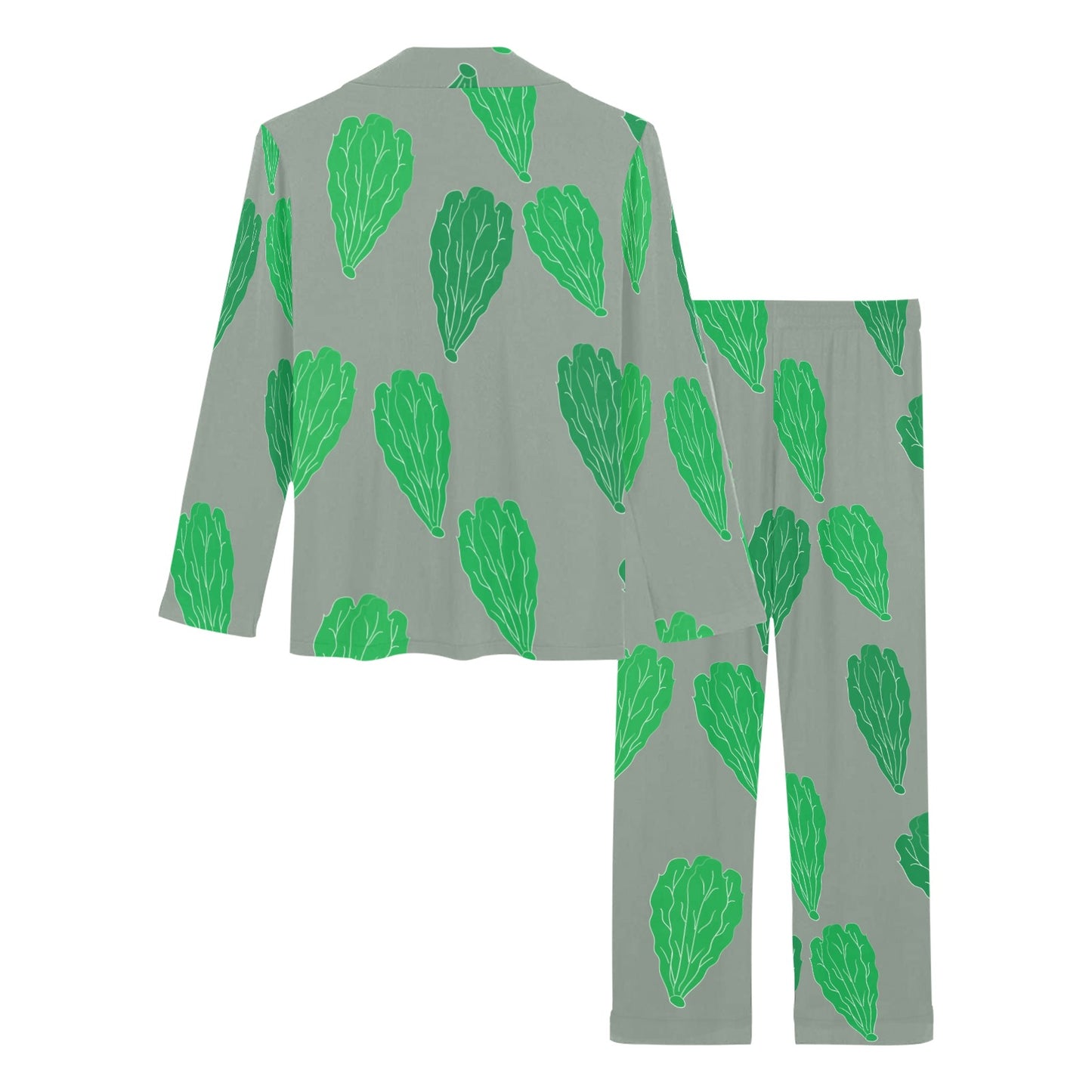 Lettuce Pattern Print Design 02 Women's Long Pajama Set