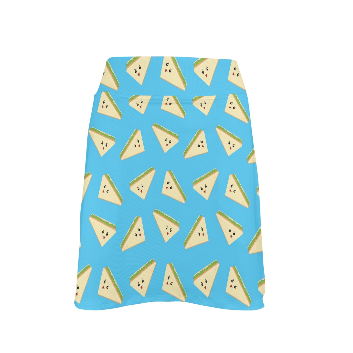 Sandwich Emoji Print Design LKS305 17" Golf & Pickleball Skort with Pockets
