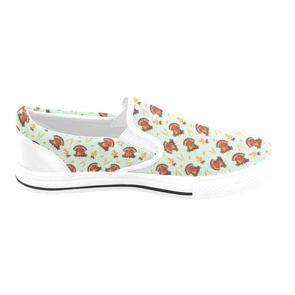 Thanksgiving Print Design LKS309 White Slip Ons Canvas Women's Shoes