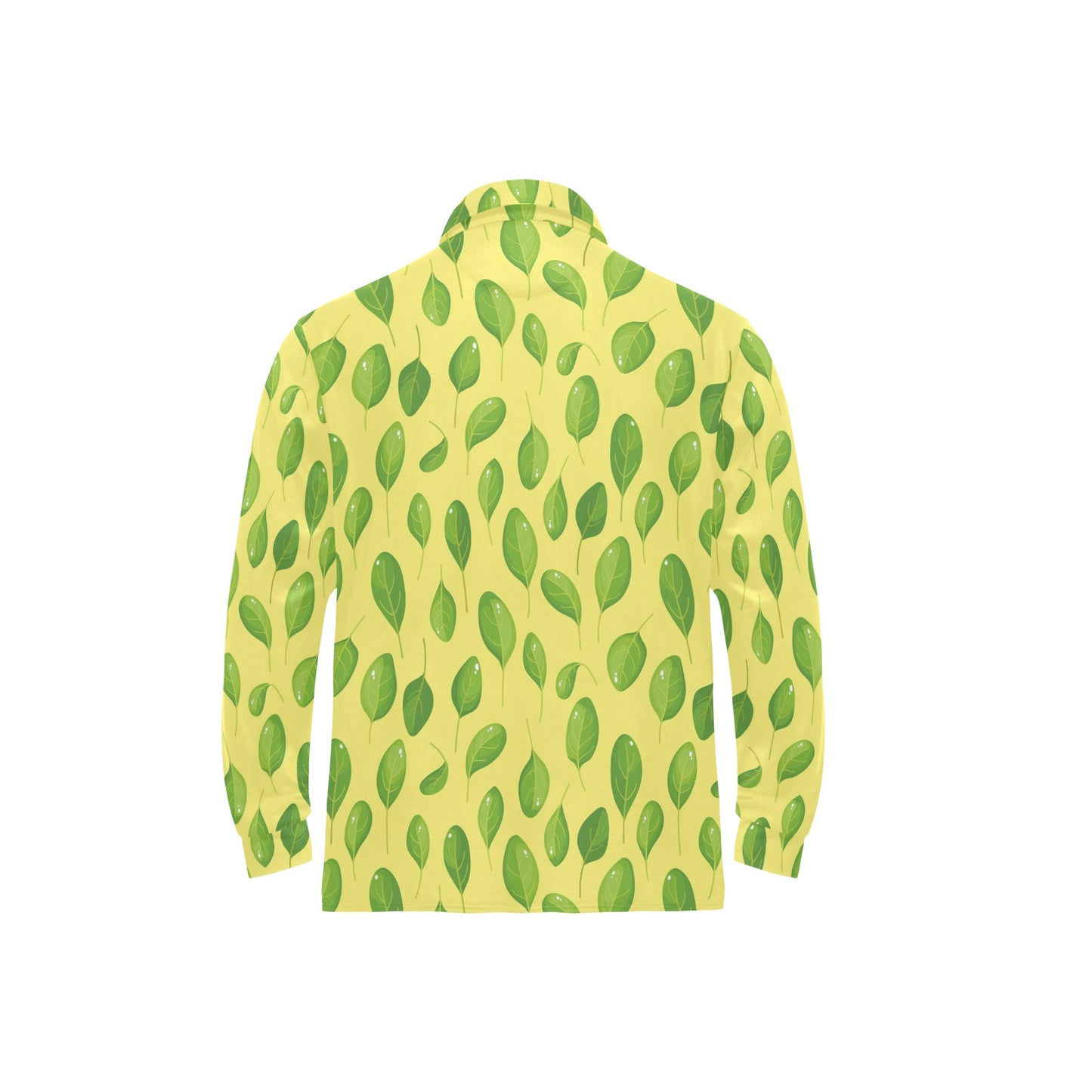 Spinach Print Design LKS302 Long Sleeve Polo Shirt For Men's