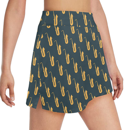 Saxophone Print Design LKS401 17" Golf & Pickleball Skort with Pockets