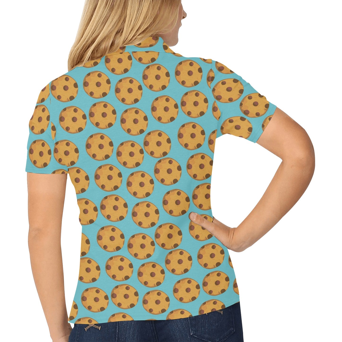 Cookie Pattern Print Design 01 Women's Polo Shirt