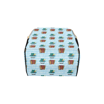 Accordion Mustache Pattern Print Design 01 Diaper Bag Backpack