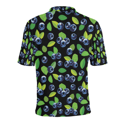 Blueberry Pattern Print Design BB03 Men Polo Shirt