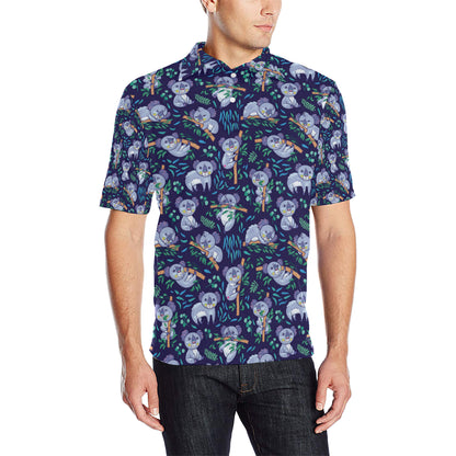 Koala Themed Design Print Men Polo Shirt