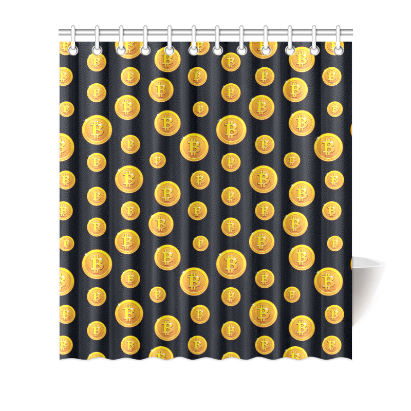 Bitcoin Pattern Print Design DO04 Shower Curtain