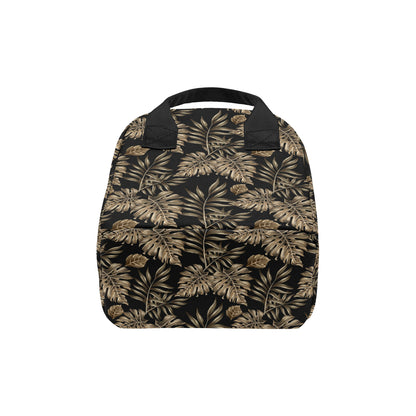 Brown Tropical Palm Leaves Insulated Lunch Bag