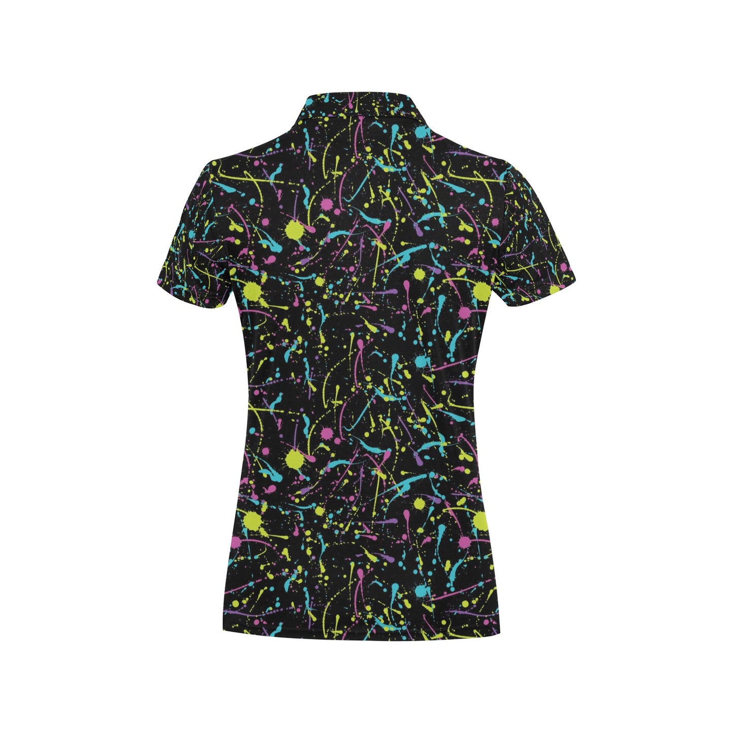 Splatter Multicolor Print Design LKS302 Women's Polo Shirt