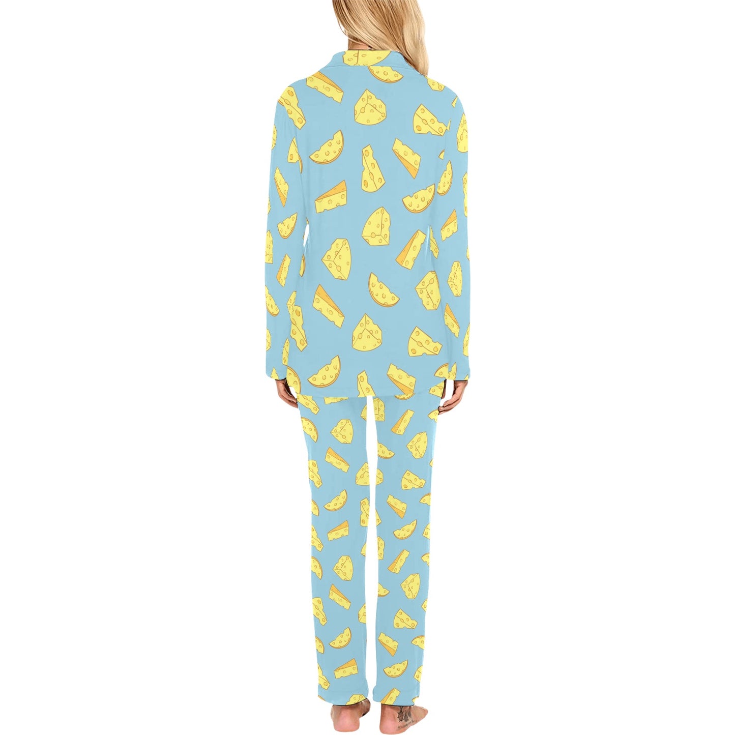 Cheese Pattern Print Design 04 Women's Long Pajama Set