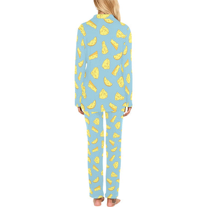 Cheese Pattern Print Design 04 Women's Long Pajama Set