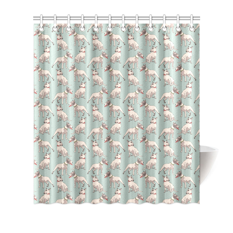 Bull Terrier Cute Print Pattern Shower Curtain
