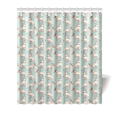 Bull Terrier Cute Print Pattern Shower Curtain