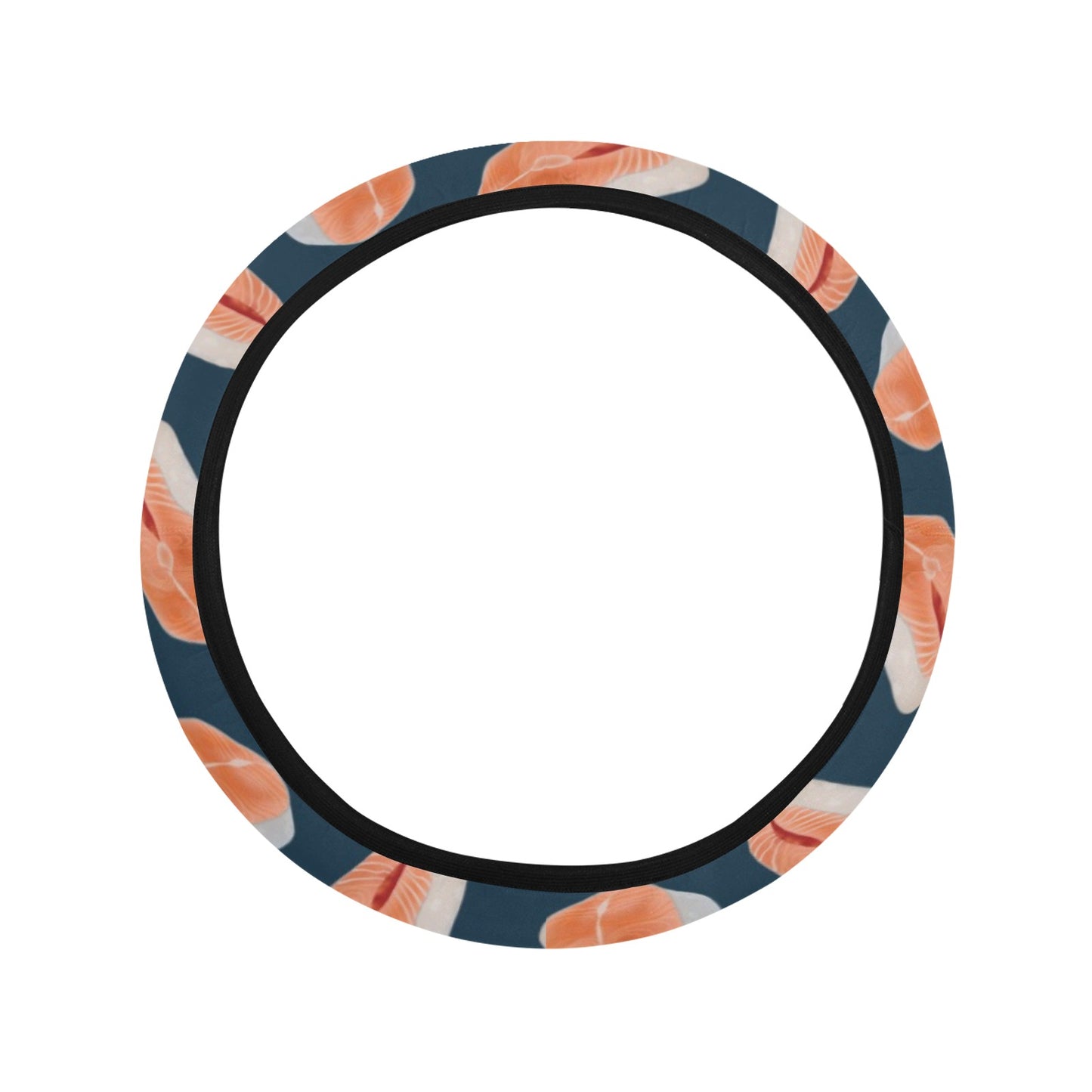 Salmon Steak Print Design LKS306 Steering Wheel Cover with Elastic Edge