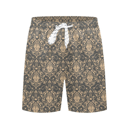 Damask Elegant Luxury Print Pattern Men's Swim Trunks Beach Shorts
