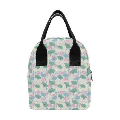 Water Lily Print Design LKS305 Insulated Lunch Bag