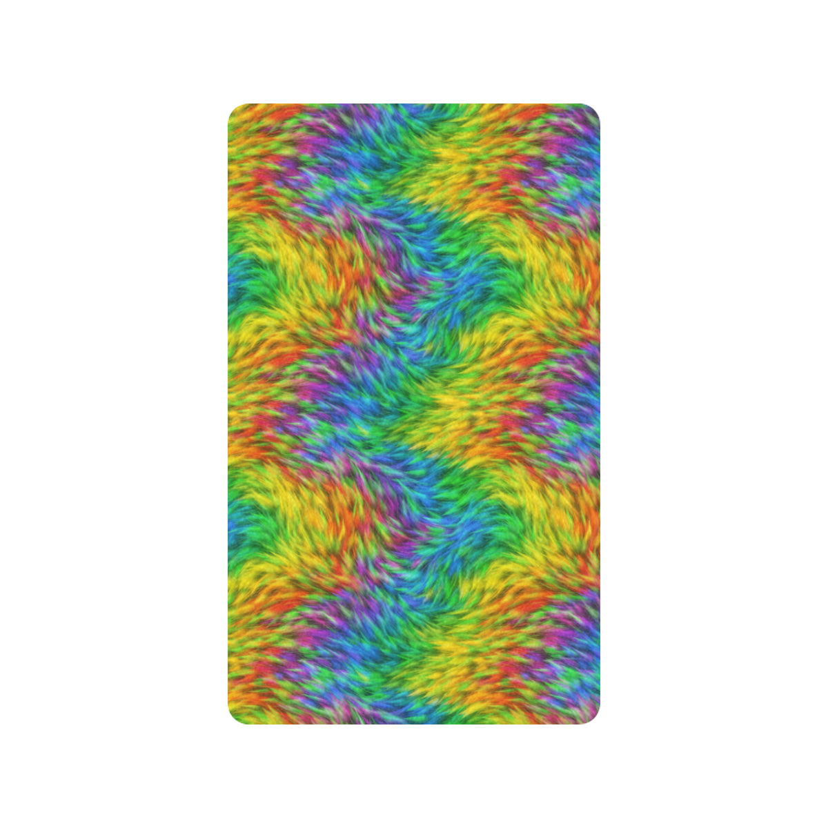 Rainbow Fur Design Print Rubber Doormat