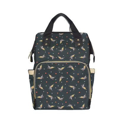 Cockatiel Pattern Print Design 02 Diaper Bag Backpack