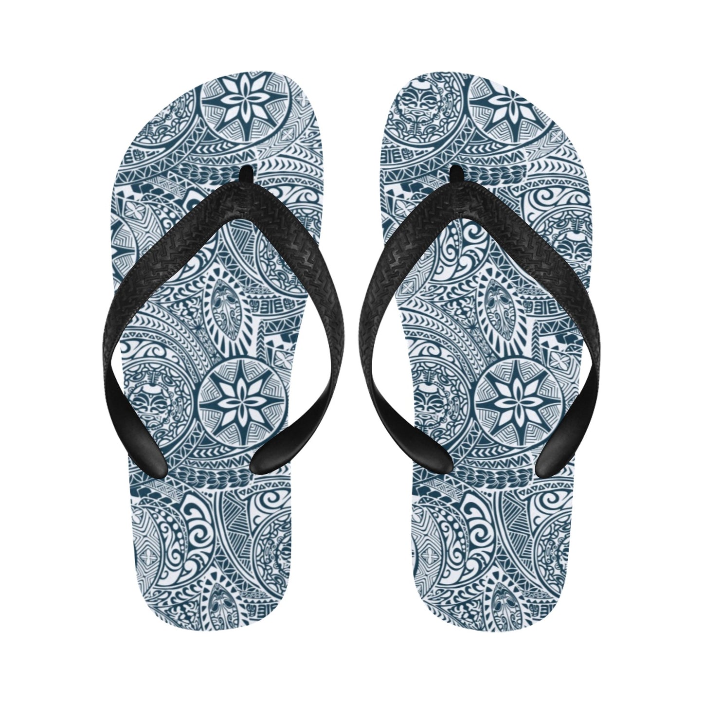 Samoan Pattern Print Design LKS306 Flip Flops