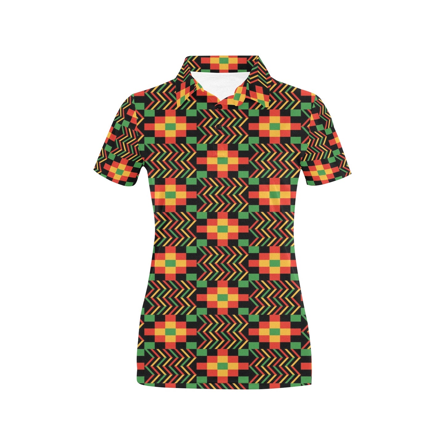 Kente Pattern Print Design 01 Women's Polo Shirt
