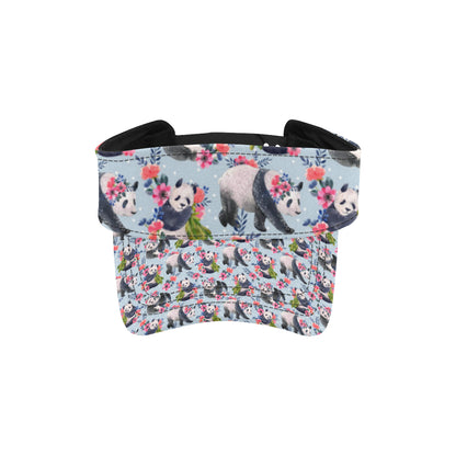 Panda Bear Flower Design Themed Print Unisex Sun Visor
