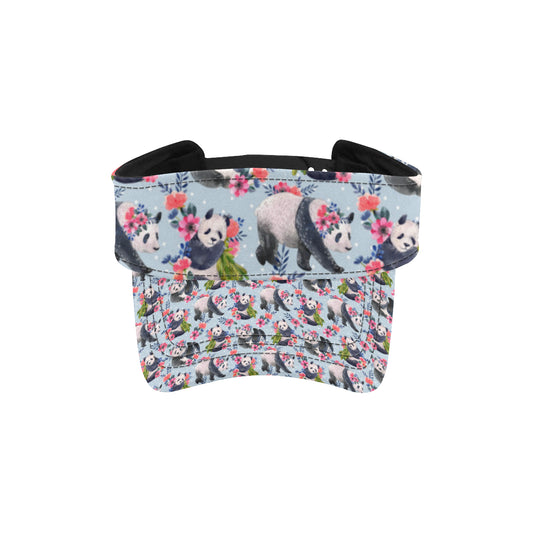 Panda Bear Flower Design Themed Print Unisex Sun Visor