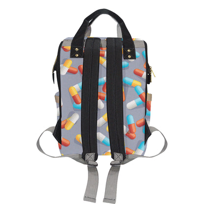 Pill Pattern Print Design A01 Diaper Bag Backpack