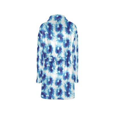 Tie Dye Blue Print Design LKS305 Women's Fleece Robe