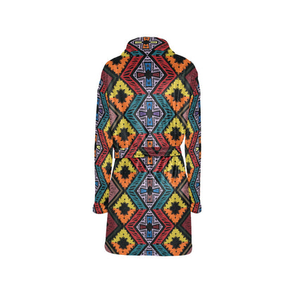 African Pattern Print Design 08 Women's Fleece Robe