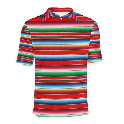 Serape Print Men Polo Shirt