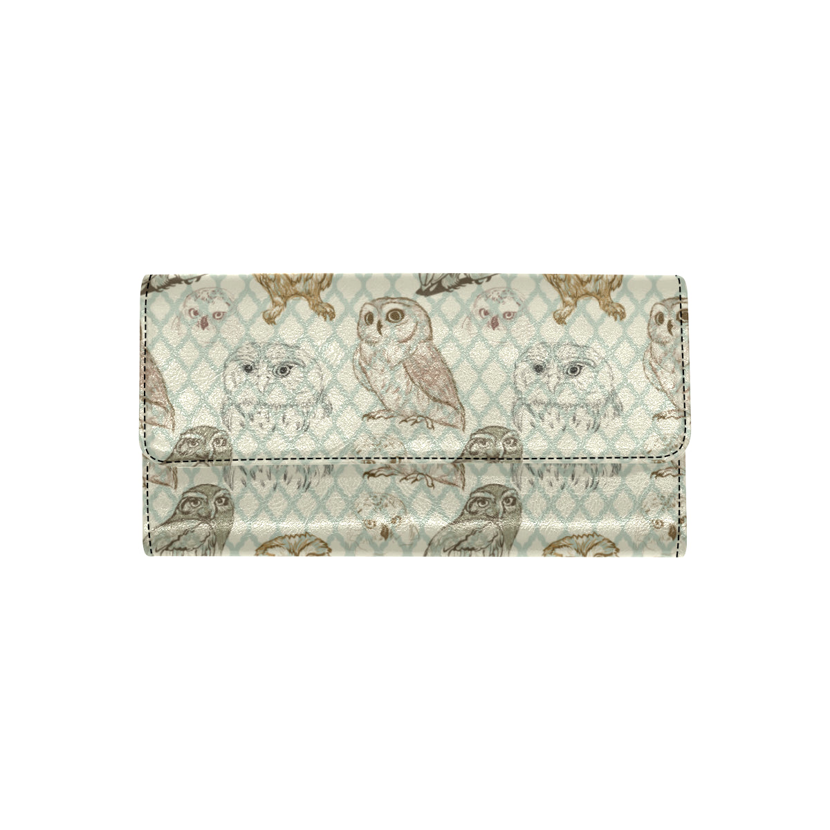 Owl Pattern Print Design A03 Women's Trifold Wallet