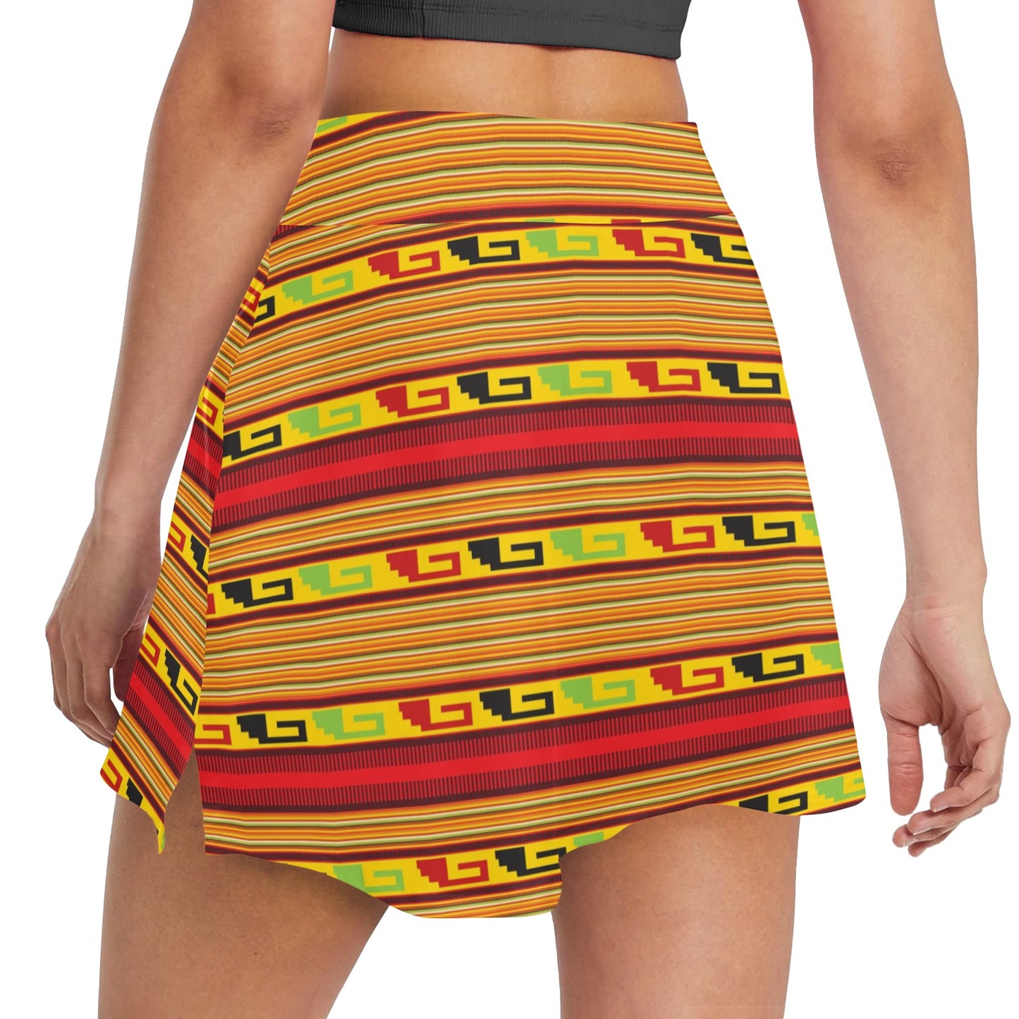 Mexican Blanket Ornament Print Pattern 17" Golf & Pickleball Skort with Pockets
