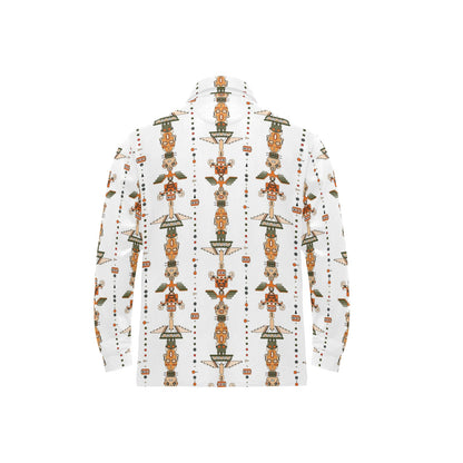Totem Print Design LKS302 Long Sleeve Polo Shirt For Men's