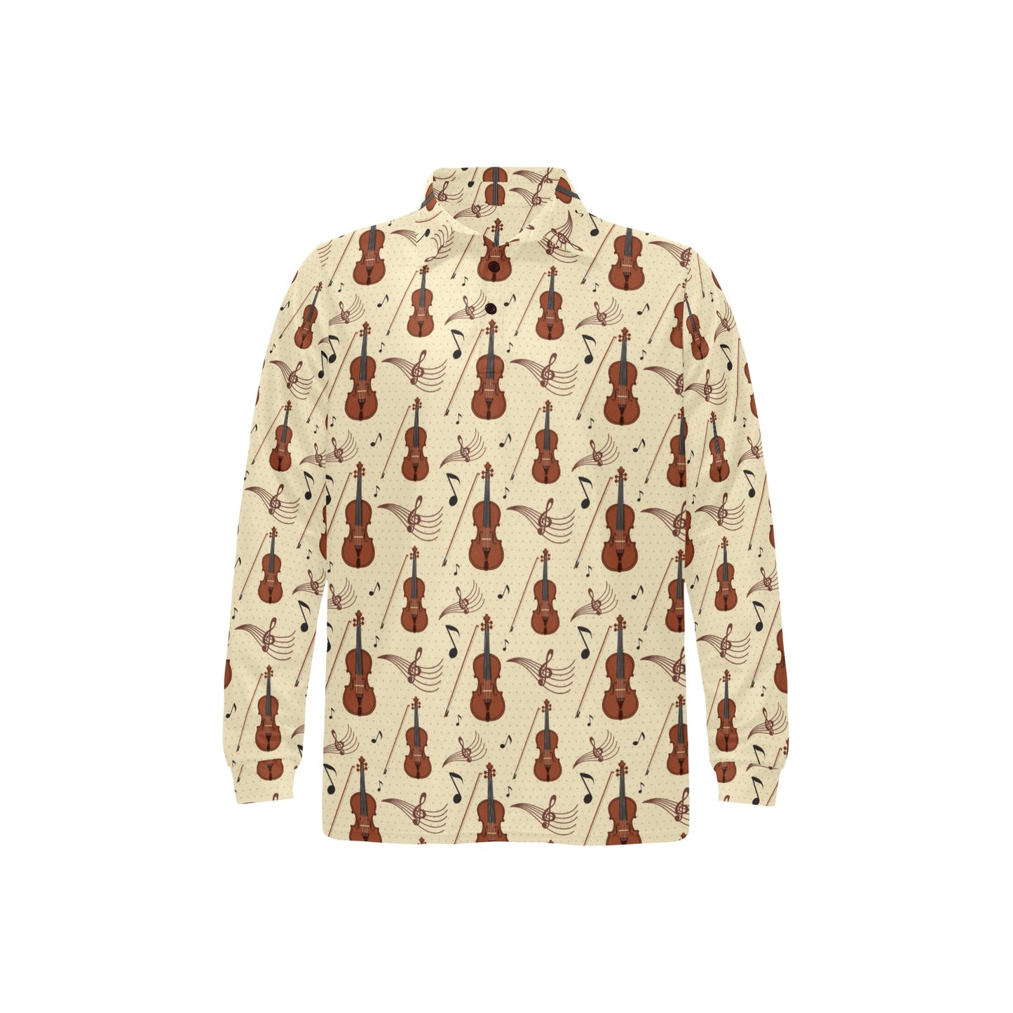 Cello Print Design LKS402 Long Sleeve Polo Shirt For Men's