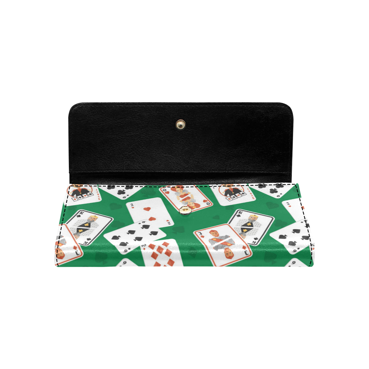 Poker Cards Pattern Print Design A03 Women's Trifold Wallet