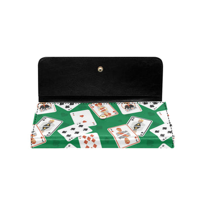 Poker Cards Pattern Print Design A03 Women's Trifold Wallet