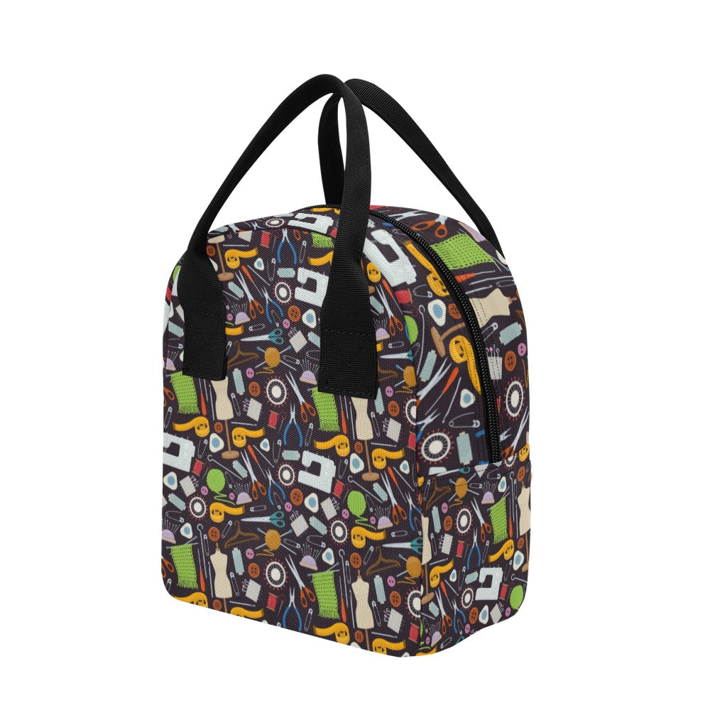 Sewing Equipment Print Design LKS308 Insulated Lunch Bag
