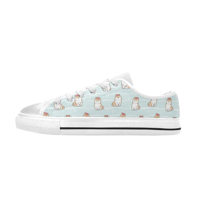 Shiba Inu Print Design LKS3011 Women's White Low Top Shoes