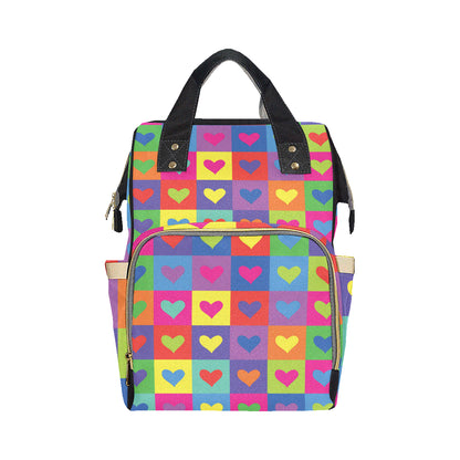 Pop Art Heart Pattern Print Design A01 Diaper Bag Backpack