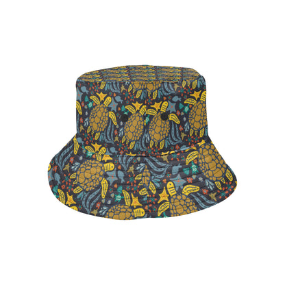 Sea Turtle Pattern Print Design T03 Unisex Bucket Hat