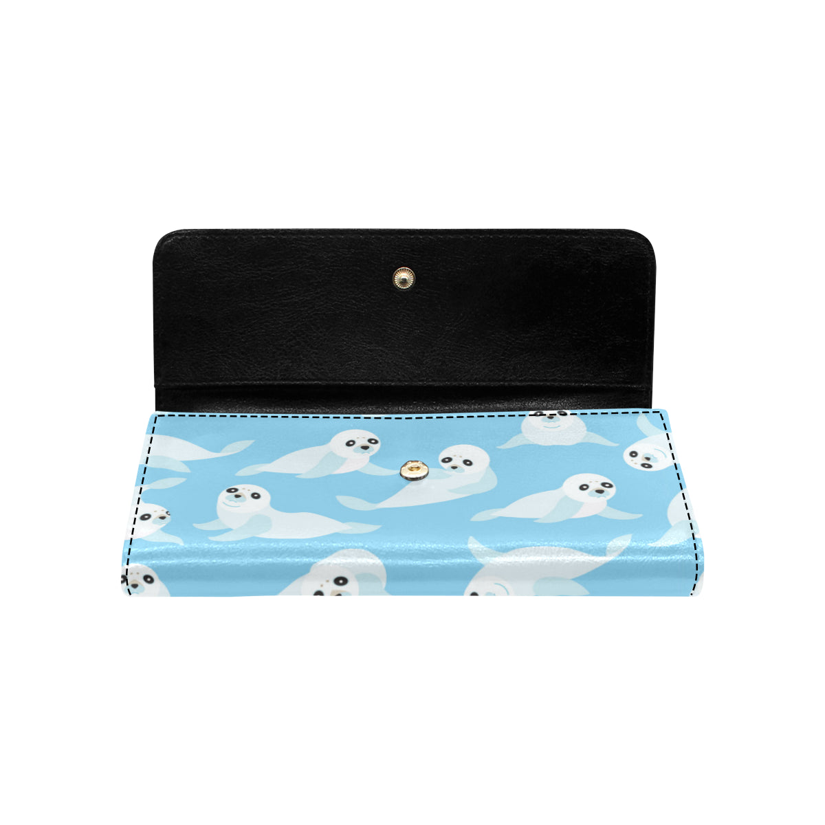 Sea Lion Cute Pattern Print Design 03 Women's Trifold Wallet