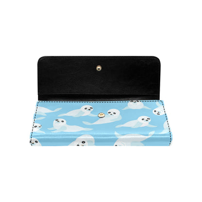 Sea Lion Cute Pattern Print Design 03 Women's Trifold Wallet